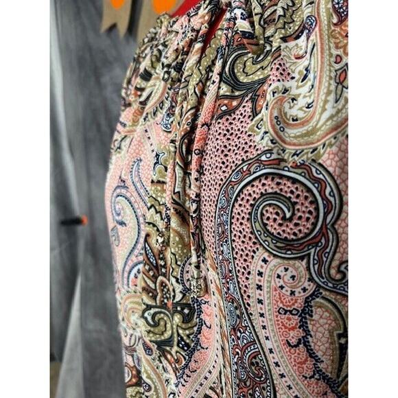 LILDY Drawstring Tie TUNIC Womens L / XL Multi Color Floral Pullover Polyester - Picture 4 of 10